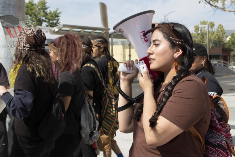 Woman Bullhorn