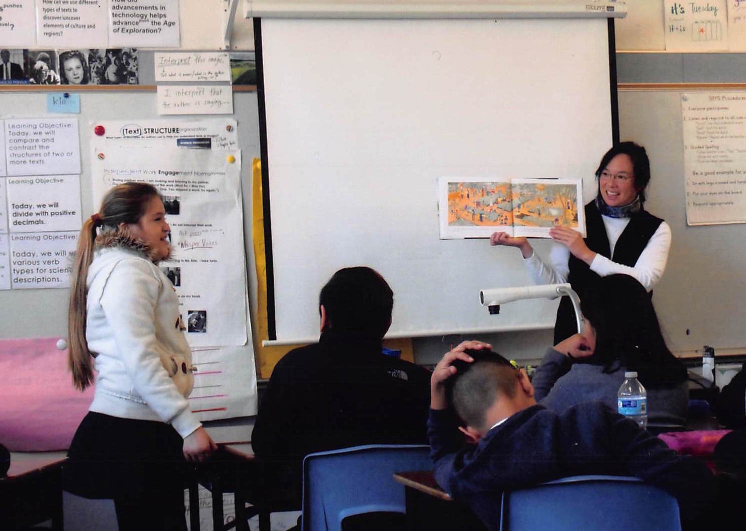 Kathy Kwan reading at Garfield School