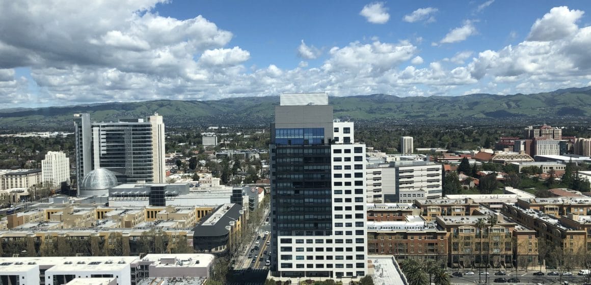 An aerial view of downtown San Jose. Image by Janice Bitters